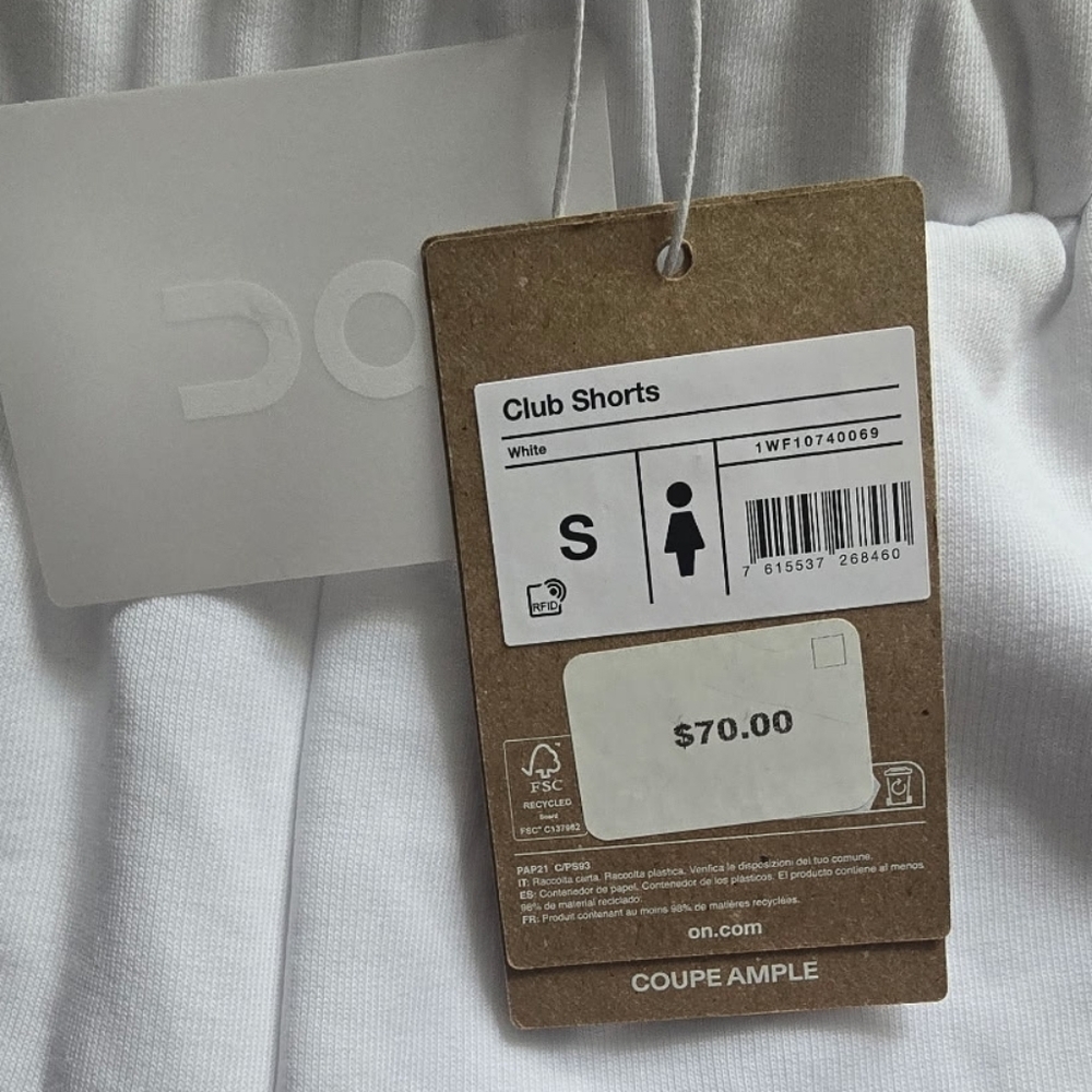 On Cloud Running Women's Athletic White Shorts - Picture 2 of 4